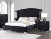 Dhabdhabewadi Black Velvet 4pc Bedroom Set with King Bed
