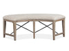 Kherivade Grey Upholstered Curved Bench