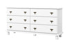 Panutre White 6 Drawer Double Dresser