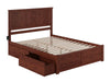 Kolindre Walnut King Bed with Flat Panel Foot Board and 2 Urban Drawers
