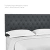 Mogharde Gray Fabric Full Queen Headboard