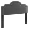 Gudewadi Charcoal Velvet Twin Headboard