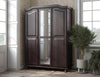 Panutre Java 3 Door Wardrobe With Mirrored Door With 4 Small Shelf