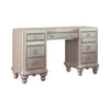 Ameni Metallic Platinum Wood Vanity Desk with Mirror