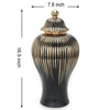 Ingali Black Gold Gilded 16.5 Inch Ginger Jar with Removable Lid