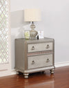 Ameni Metallic Platinum 2 Drawers Night Stand