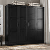 Chandewadi Black 4 Raised Panel Door Wardrobe With 2 Shelves