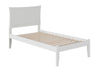 Longhe White Twin Platform Bed with Charging Station