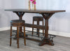 Alas Dark Brown 3pc Pub Table Set With Stools