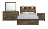 Alabadevi Walnut 4pc Bedroom Set with Full Bookcase Bed