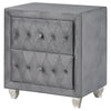 Dhabdhabewadi Grey Velvet 2pc Bedroom Set with King Bed