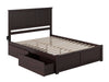 Kolindre Espresso Queen Bed with Flat Panel Foot Board and 2 Urban Drawers