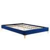 Koor Navy Velvet Queen Bed Frame