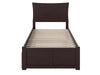 Longhe Espresso Flat Panel Footboard and Urban Trundle Twin Bed