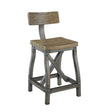 Ainapur Oak Silver Counter Stool with Back