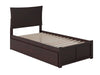Longhe Espresso Flat Panel Footboard and Urban Trundle Twin Bed