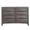 Ardal Gray Wood 8 Drawers Dresser