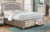 Ameni Metallic Platinum Queen Drawer Bed