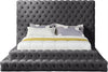 Ibrahimpur Grey Velvet Queen Bed