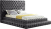 Ibrahimpur Grey Velvet Queen Bed