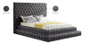 Ibrahimpur Grey Velvet Queen Bed