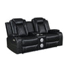 Bukkihal Black Power Footrest Headrest Console Loveseat