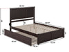 Kolindre Espresso King Platform Bed with Footboard and Twin XL Trundle