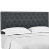 Mogharde Gray Fabric Full Queen Headboard