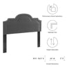 Gudewadi Charcoal Velvet Twin Headboard