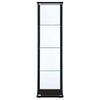 Garivade Black 4 Shelf Glass Curio Cabinet