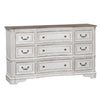 Asalaj Antique White 9 Drawer Dresser