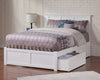 Kolindre White Full Bed with Flat Panel Foot Board and 2 Urban Drawers