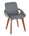 Grey Faux Leather 5pc Dining Room Set