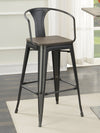 Madale Dark Elm Matte Black 3pc Bar Height Set