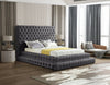 Ibrahimpur Grey Velvet Queen Bed