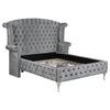 Dhabdhabewadi Grey Velvet 2pc Bedroom Set with King Bed