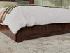 Kolindre Walnut Queen Bed with Matching Foot Board and 2 Urban Drawers