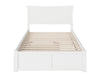 Longhe White Full Flat Panel Footboard and Twin Urban Trundle Platform Bed