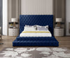 Ibrahimpur Navy Velvet Queen Bed