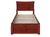 Longhe Walnut Twin Flat Panel Footboard and Twin Urban Trundle Platform Bed