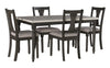 Kalamwadi Smokey White Dark Grey 5pc Dining Room Complete Set