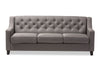 Bavda Grey Fabric Upholstered 3 Seater Sofa