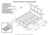 Kolindre Walnut Queen Bed with Matching Foot Board and 2 Urban Drawers