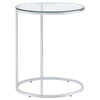 Nitawade Chrome Clear Oval Snack Table