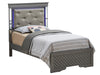 Kumari Metalic Black 2pc Bedroom Set with Twin Bed