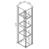 Garivade Black 4 Shelf Glass Curio Cabinet