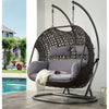 Kenavade Fabric Wicker Patio Swing Chair with Stand