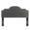 Gudewadi Charcoal Velvet Twin Headboard