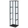 Garivade Black 4 Shelf Glass Curio Cabinet