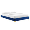 Koor Navy Velvet Queen Bed Frame